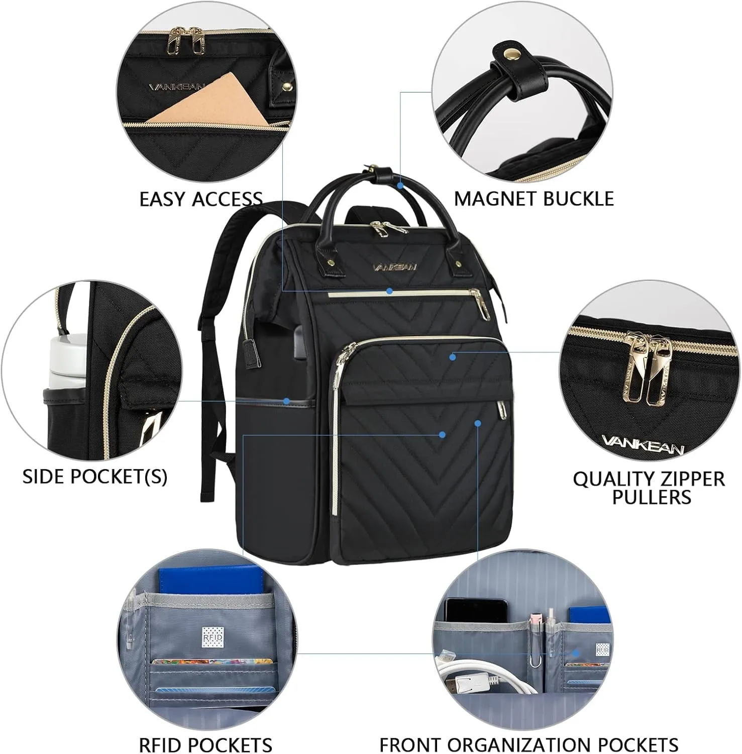 17 Inch Travel Laptop Backpack with USB Charging Port