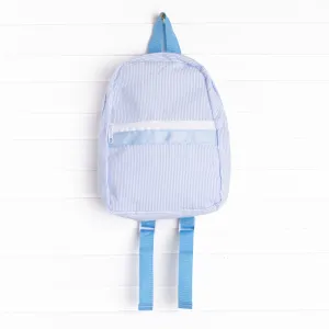 Classroom Carryall Backpack, Blue Seersucker
