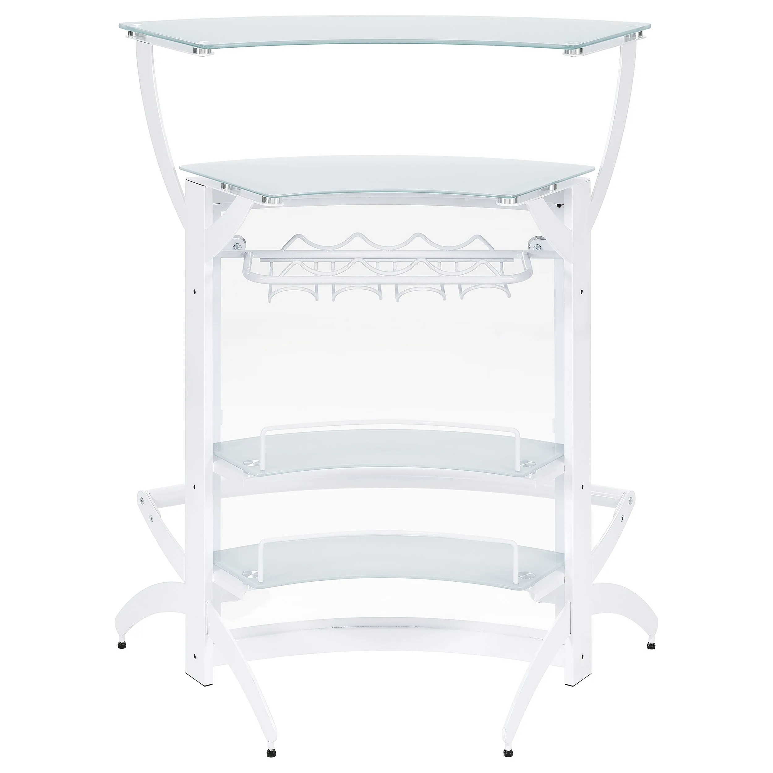 Dallas 2-shelf Curved Freestanding Home Bar Cabinet White