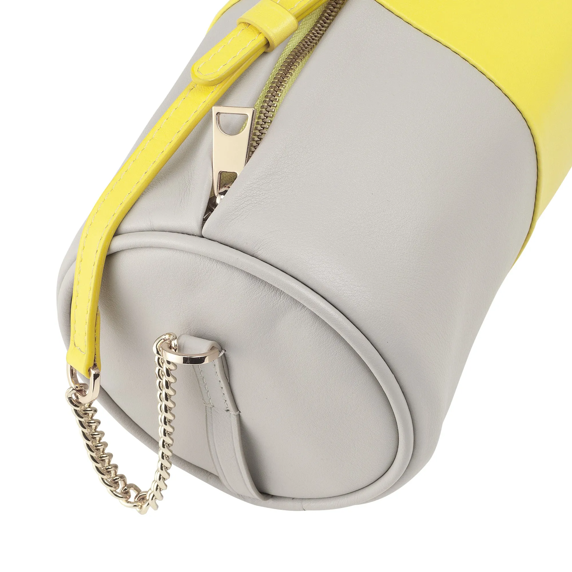 DUDU Women's Women's Leather Bag, shoulder bag with chain and leather, small fashion cylinder bag elegant with zipper