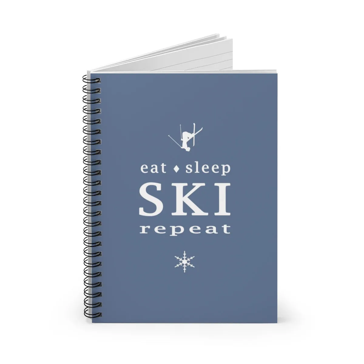 Eat Sleep SKI Repeat blue - Spiral Notebook
