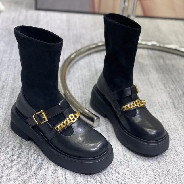 Female Elegant Vintage Round Toe Casual Non-Slip Boots