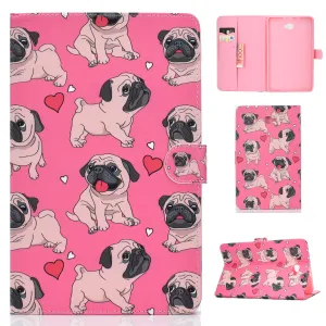 For Samsung T580 PU Laptop Protective Case with Front Snap Color Painted Smart Stay Cover  Caring dog