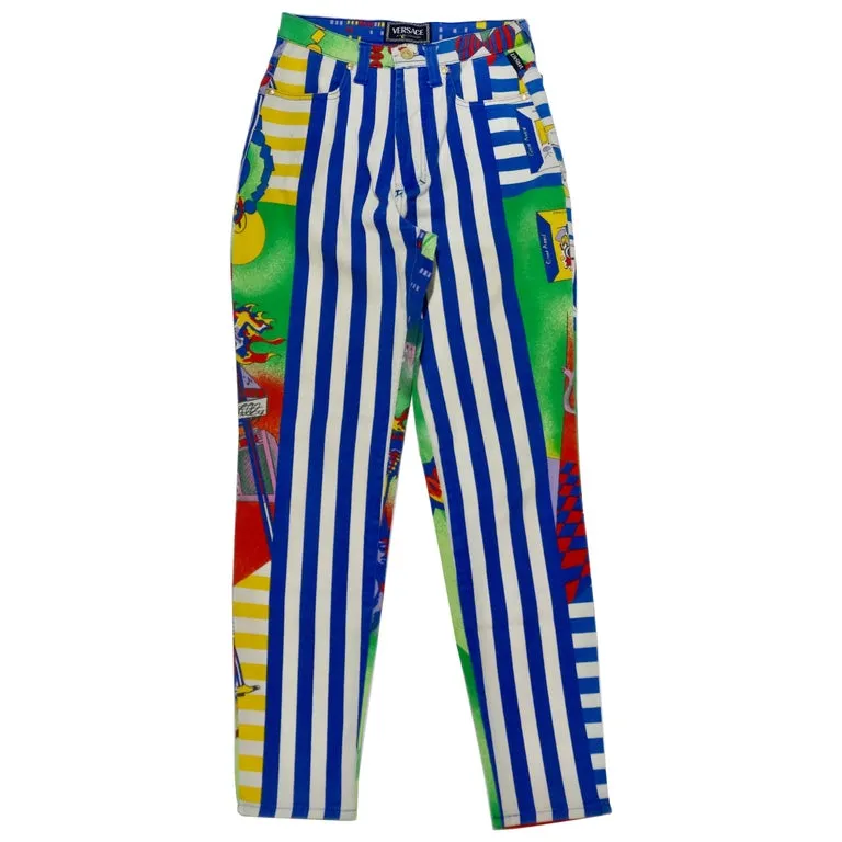 Gianni Versace Jazz Age Print Jeans