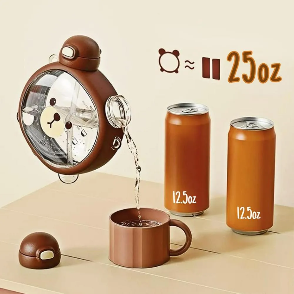 Kawaii Bear Cup | Leak-Proof | 750ml with Straw