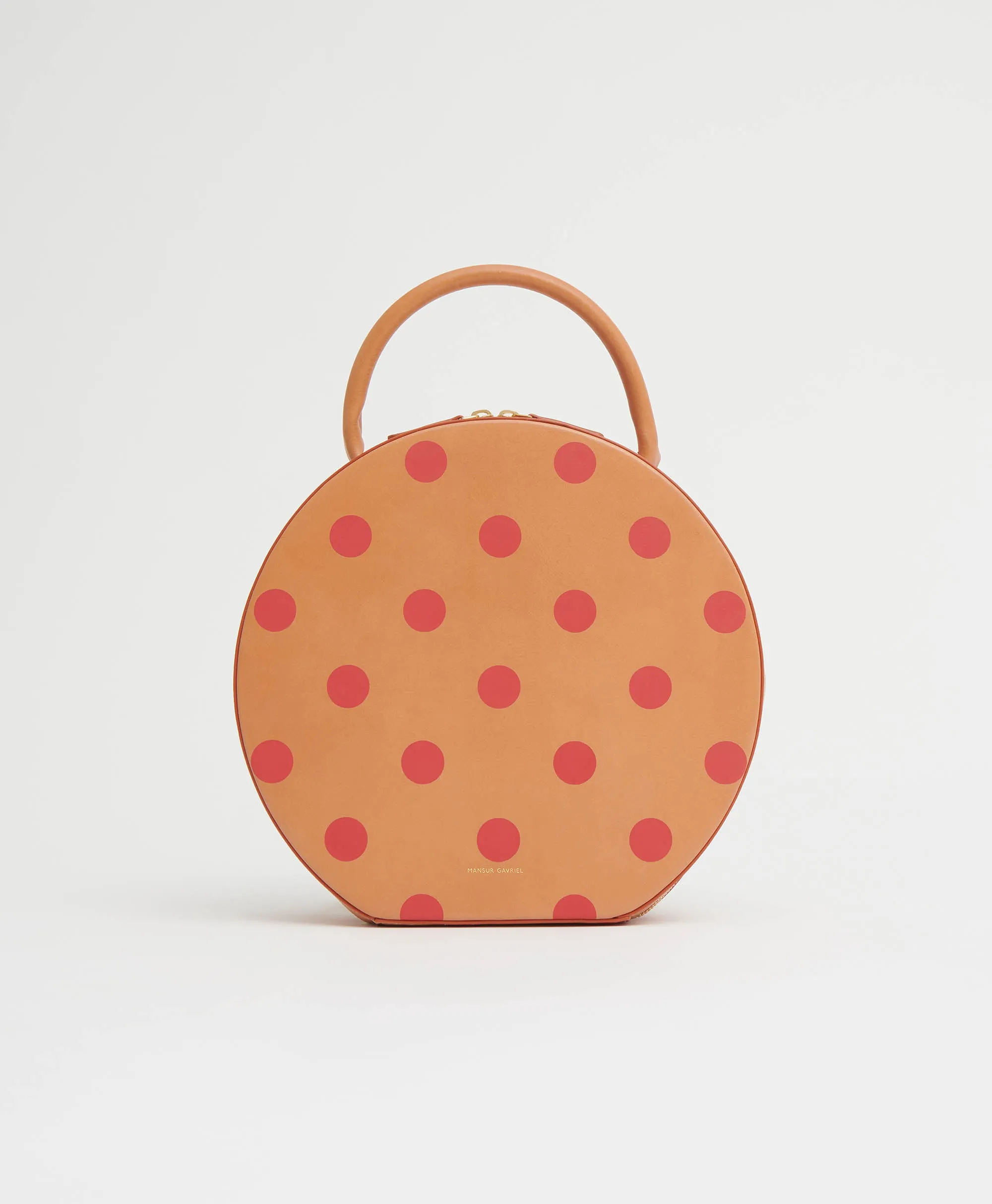 Large Circle Bag - Polka Dot - Cammello / Red Polka Dot