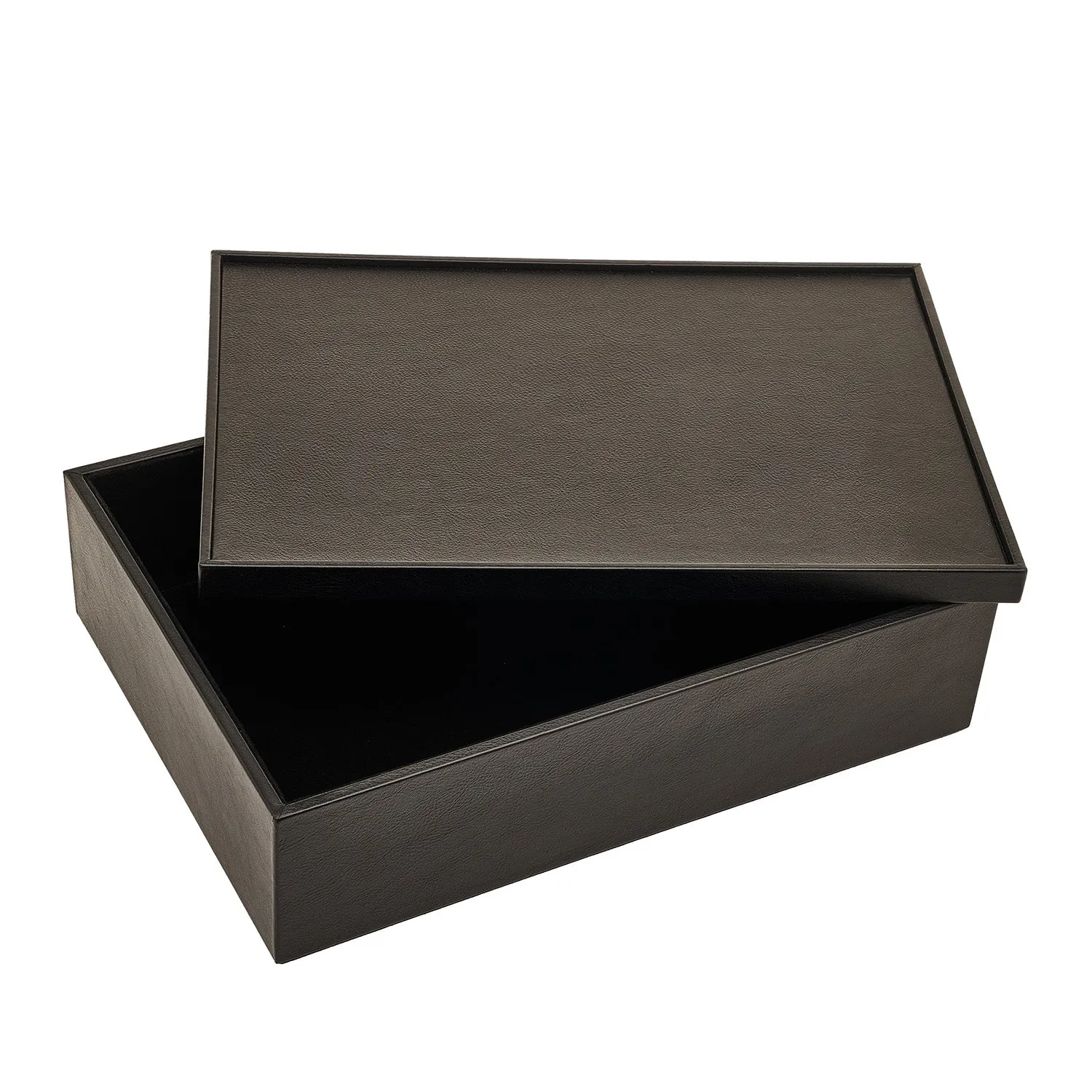 Leather Keepsake Boxes Set Of 6, Nero