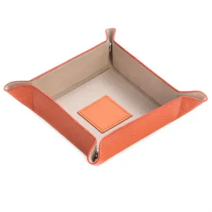 Leather Snap Valet- Orange