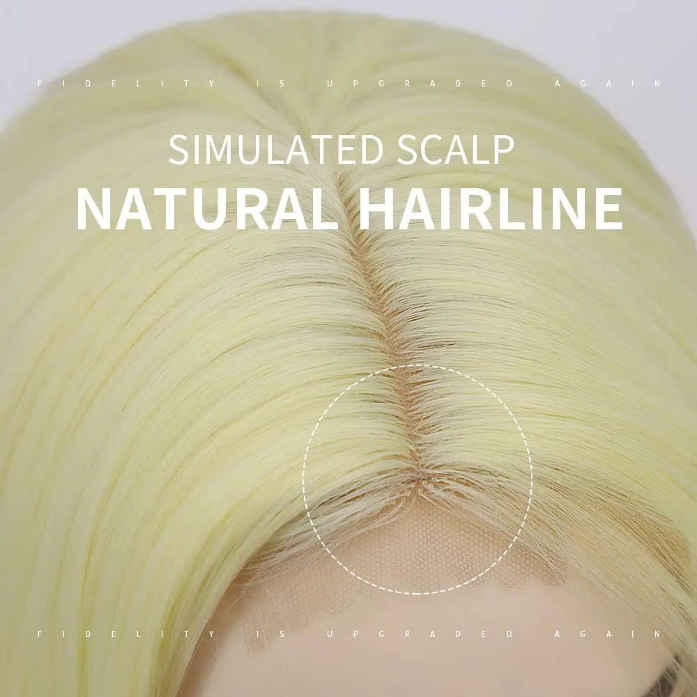 Middle Part Synthetic Shoulder Length 14 Inch Colorful Heat Resistant Fiber Wig