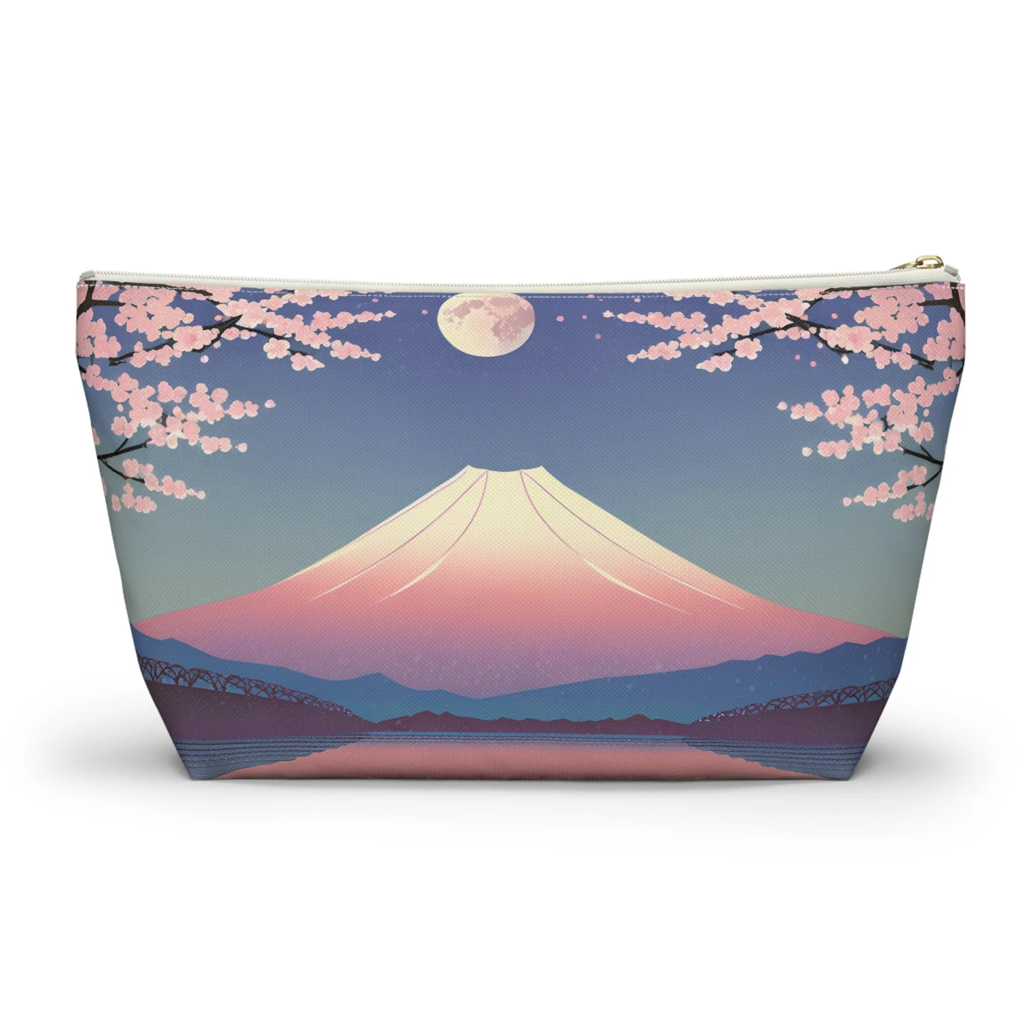 Moonlit Fuji and Sakura | Portable Tech Pouch for Gamers & Remote Workers