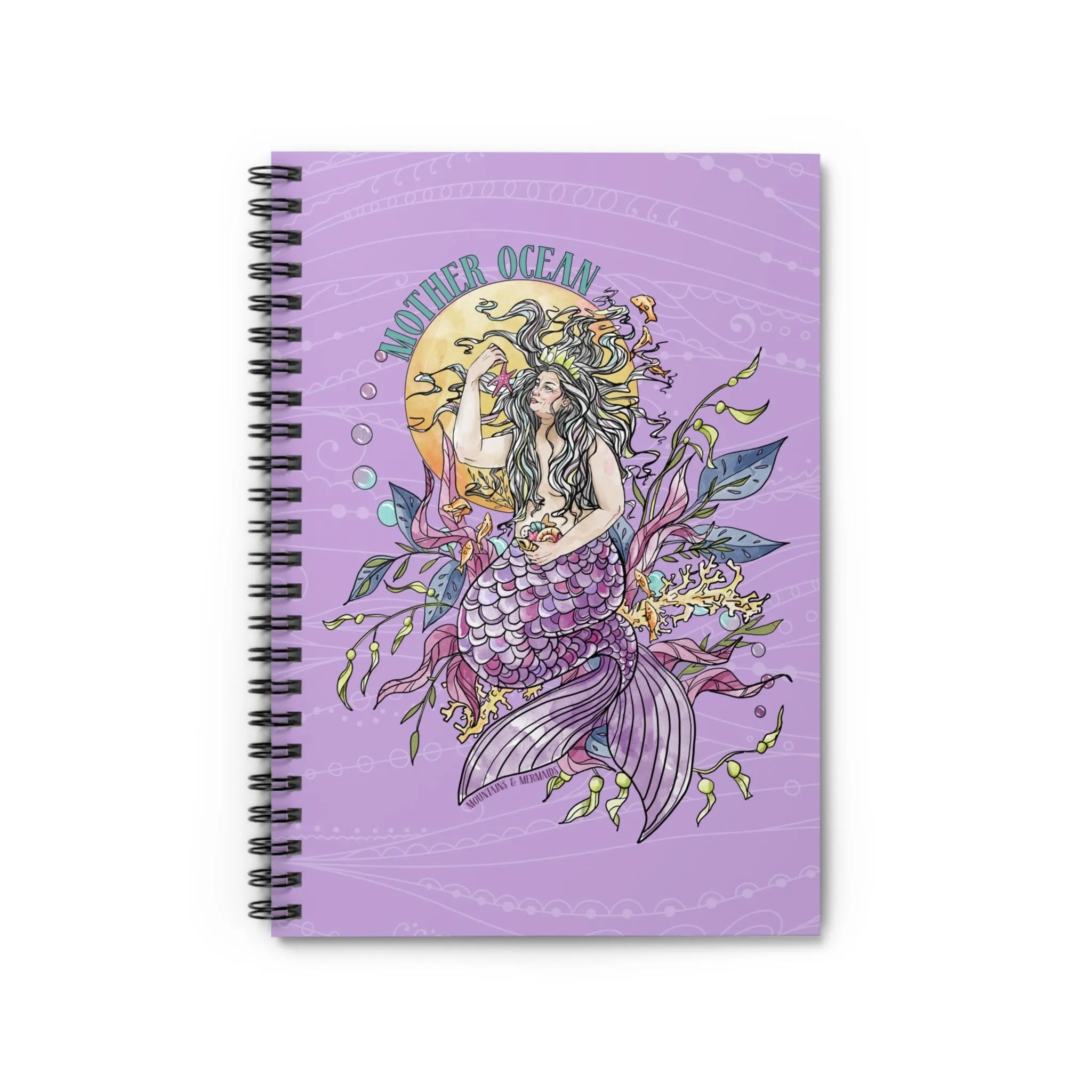 Mother Ocean Purple Spiral Notebook - Ruled Line