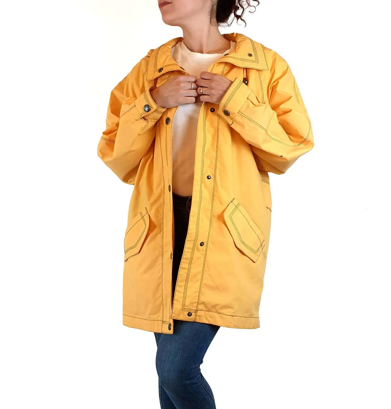 Vintage Telemac yellow raincoat size S